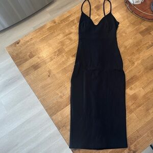 Lulu’s Elegant Black Spaghetti Strap Dress
